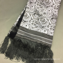 Black Silk Print Scarf Wholesale and Fine Wool Scarves Muslim